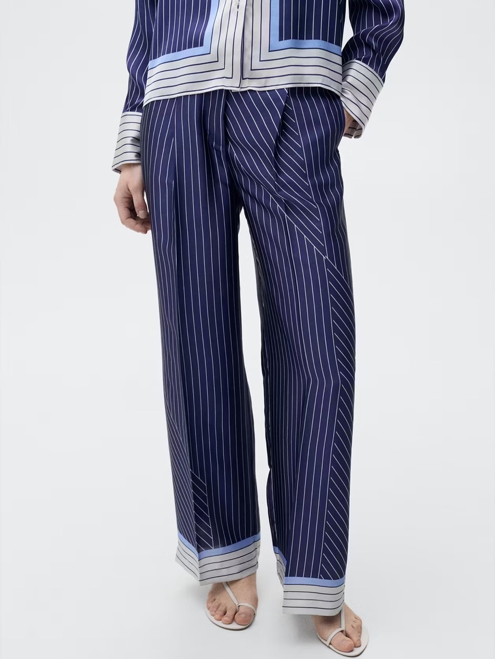 Mango Women’s Satin Pinstripe Trousers